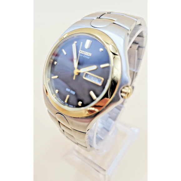 Citizen Eco-Drive Black Dial Date Day St. Steel Quartz Watch E101-K17543 main image 5